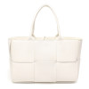 Bottega Veneta(보테가베네타) 652867 화이트 그레인 레더 인트레치오 위빙 아르코 스몰 토트백