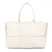 Bottega Veneta(보테가베네타) 652867 화이트 그레인 레더 인트레치오 위빙 아르코 스몰 토트백